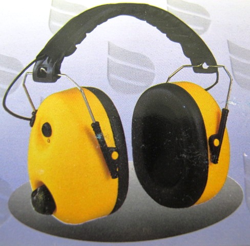 Chrániče sluchu elektronické s rádiom - žlté / červené