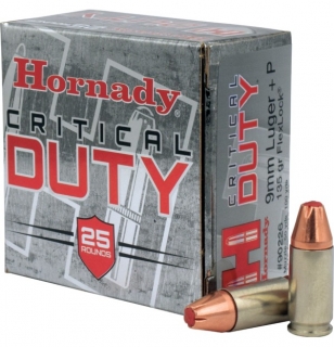 Hornady 9mm Luger+P Critical Duty/135grs